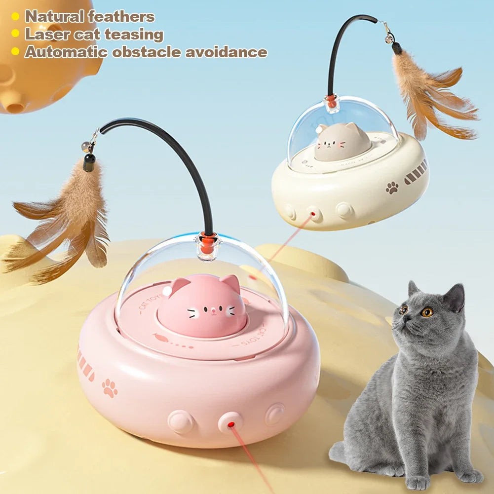 Electric UFO cat teaser toy