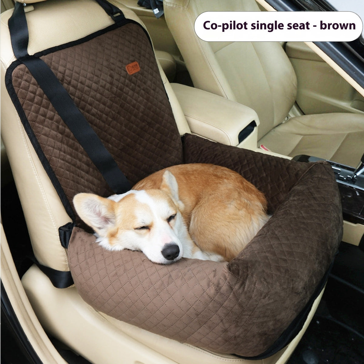Quilted Pet Car Bed & Seat Cushion