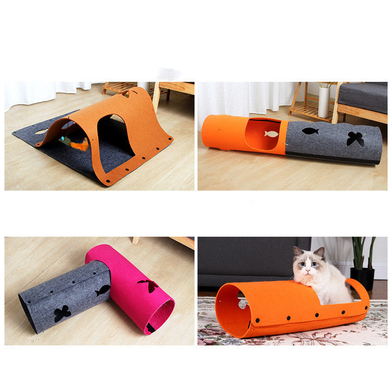 2-in-1 Felt Tunnel & Hideout for Rabbits & Ferrets