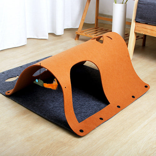 2-in-1 Felt Tunnel & Hideout for Rabbits & Ferrets