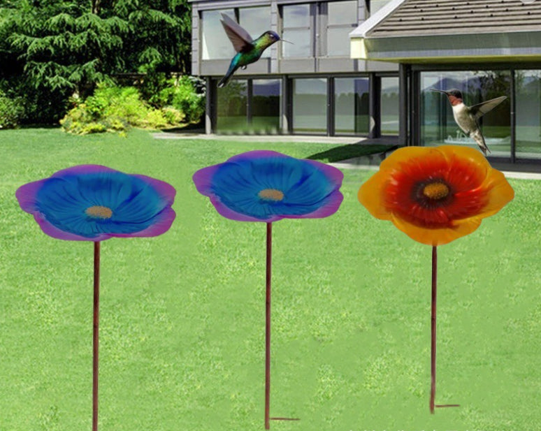Metal Flower Bird Feeder with Shepherd Hook