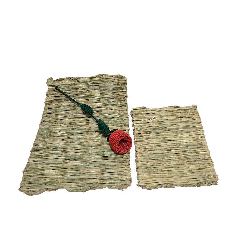 Natural Straw Chew Mat for Rabbits & Small Pets