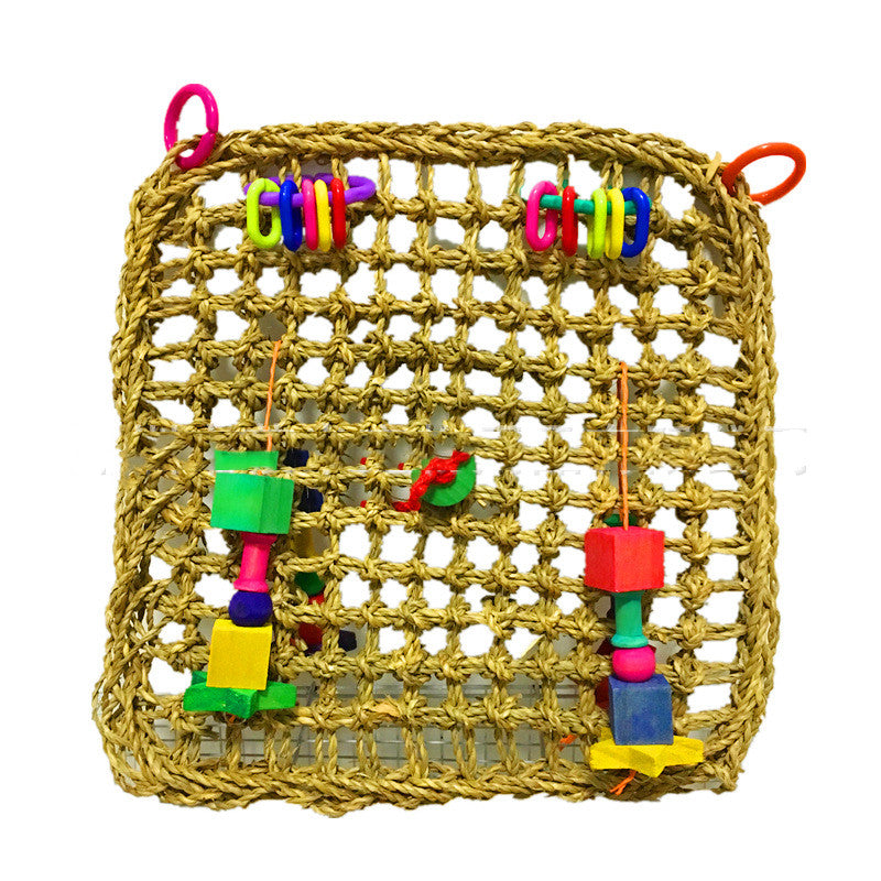 Woven Straw Parrot Hammock