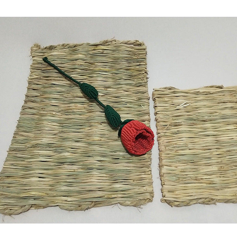 Natural Straw Chew Mat for Rabbits & Small Pets