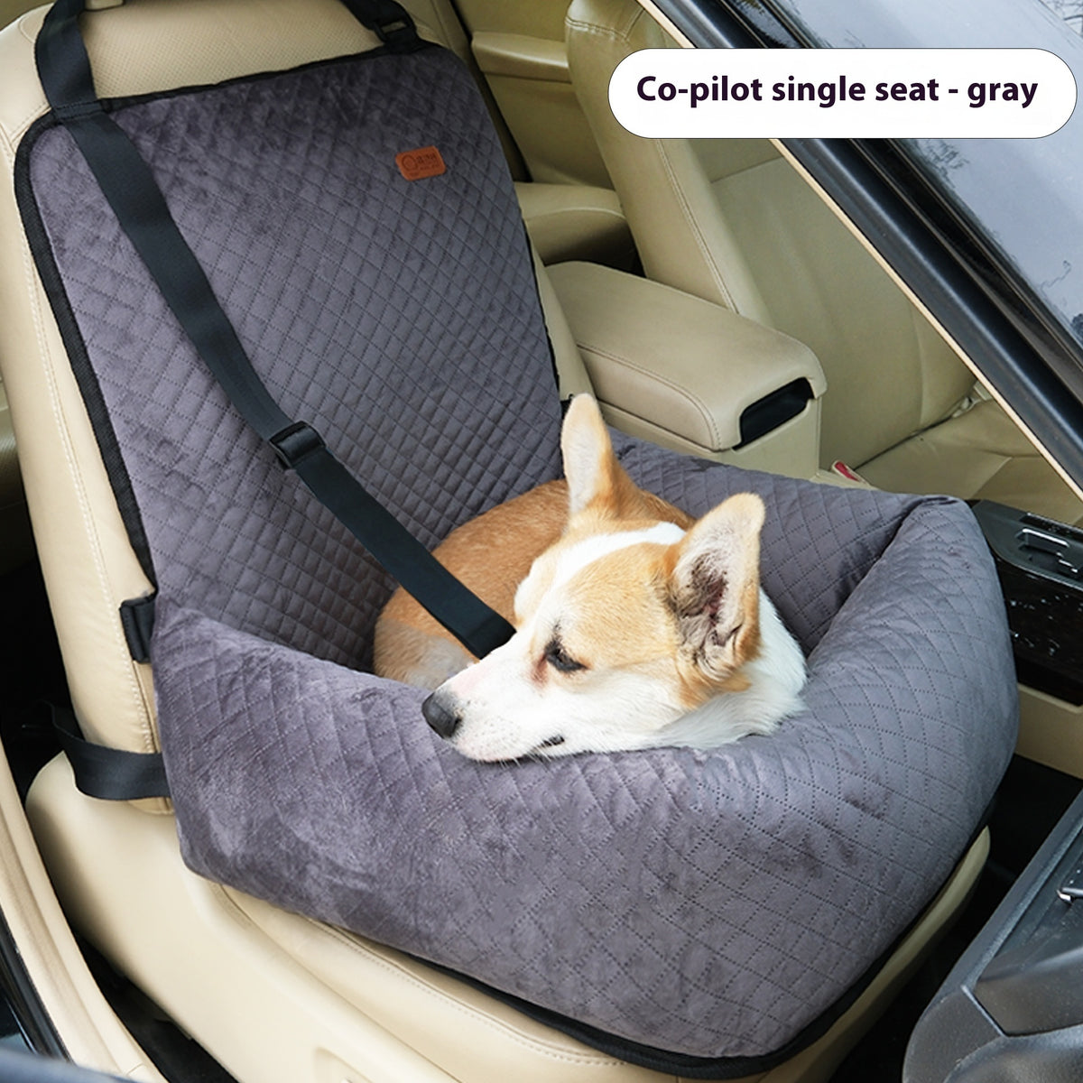 Quilted Pet Car Bed & Seat Cushion