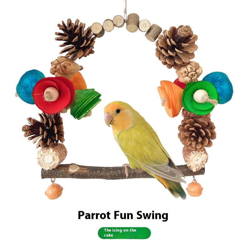 Wooden Parrot Swing Toy