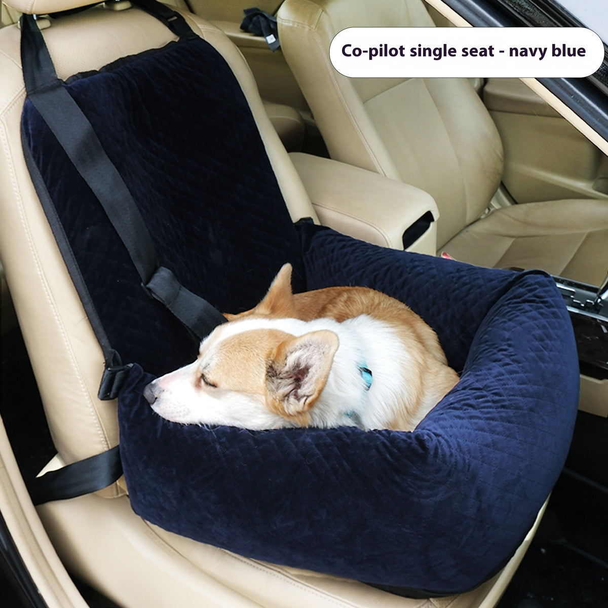 Quilted Pet Car Bed & Seat Cushion