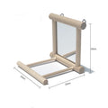 Wooden Bird Perch with Mirror
