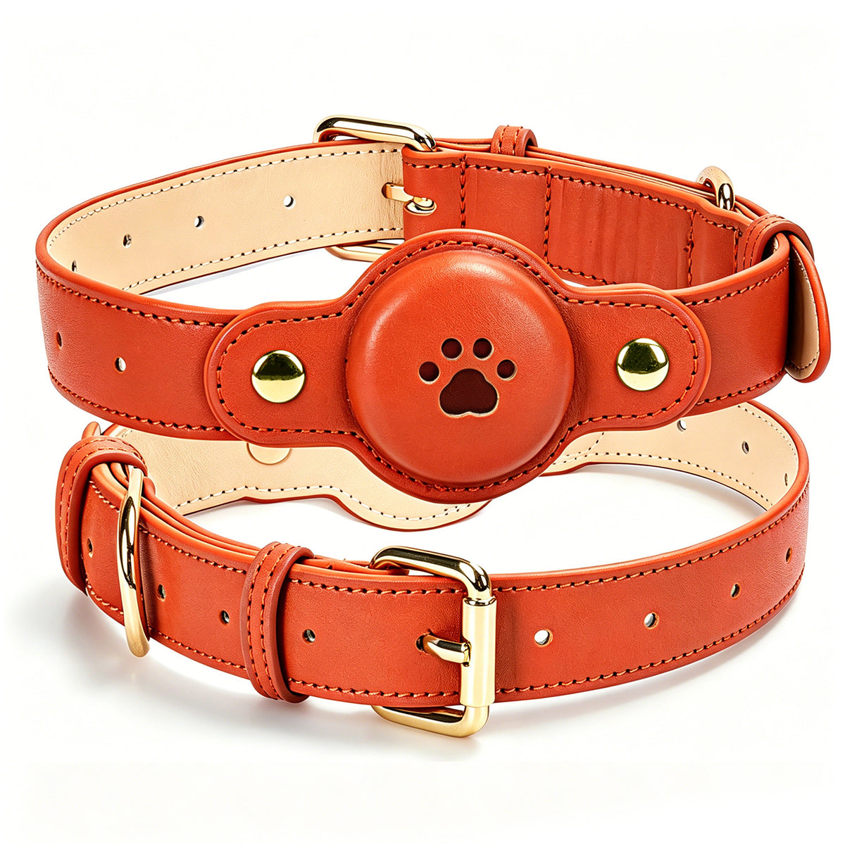PU Leather AirTag Dog Collar