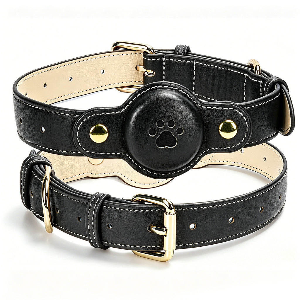 PU Leather AirTag Dog Collar