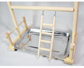 Wooden Bird Play Stand with Ladder & Feeding Bowls