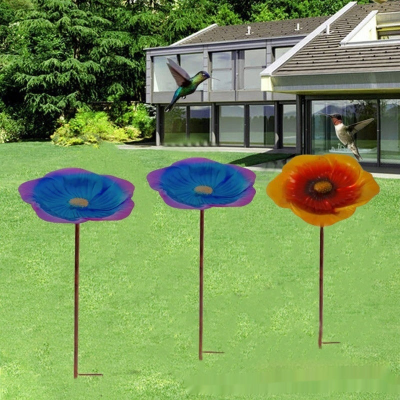 Metal Flower Bird Feeder with Shepherd Hook