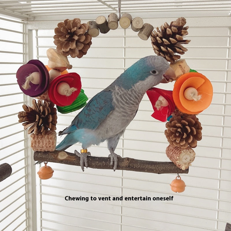 Wooden Parrot Swing Toy