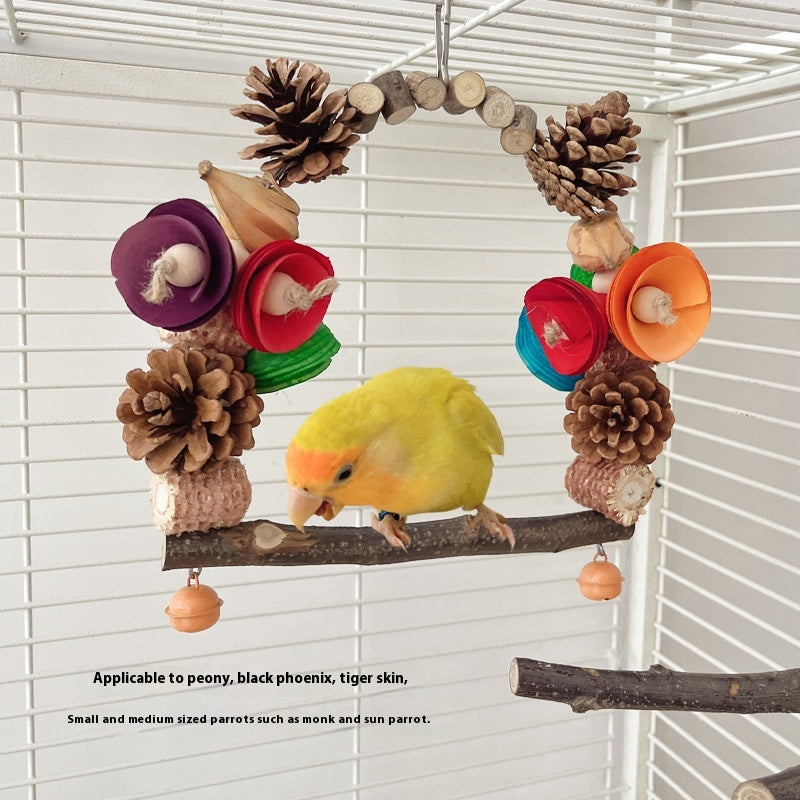 Wooden Parrot Swing Toy