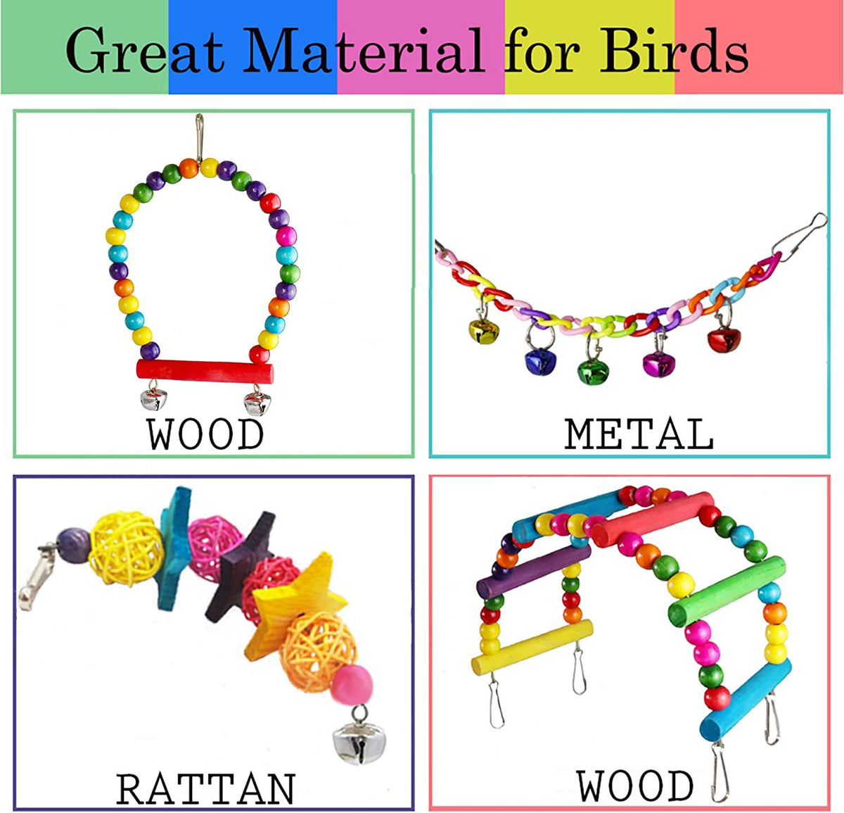 7-Piece Bird Cage Toy Set