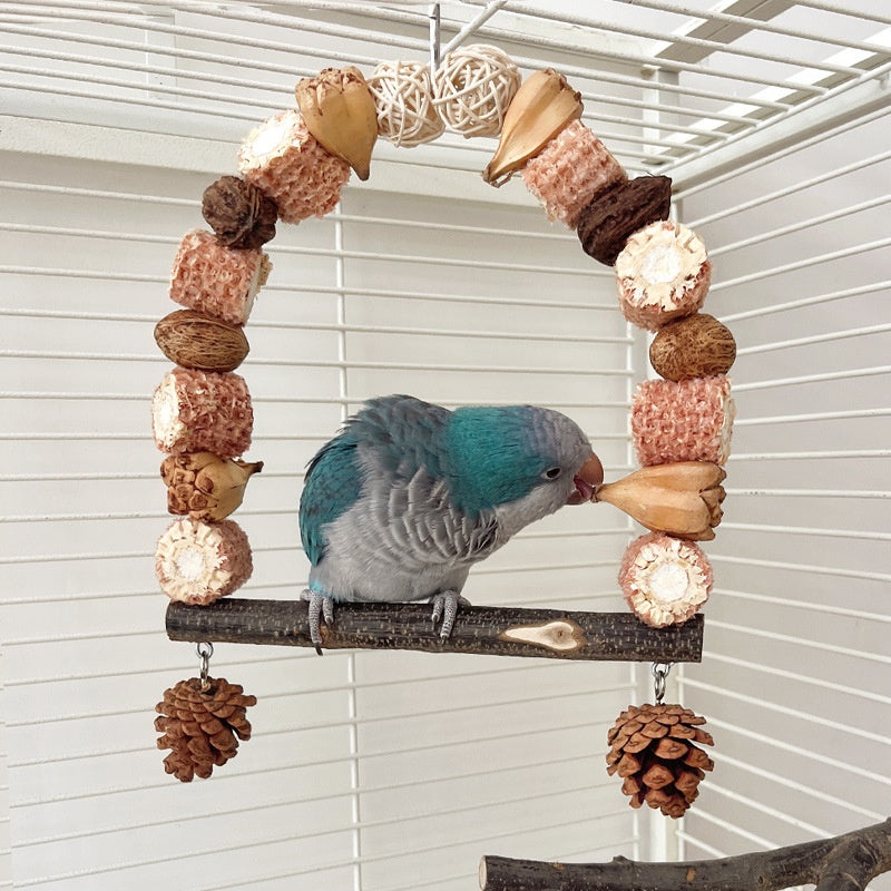 Pawmingo Natural Wooden Bird Perch
