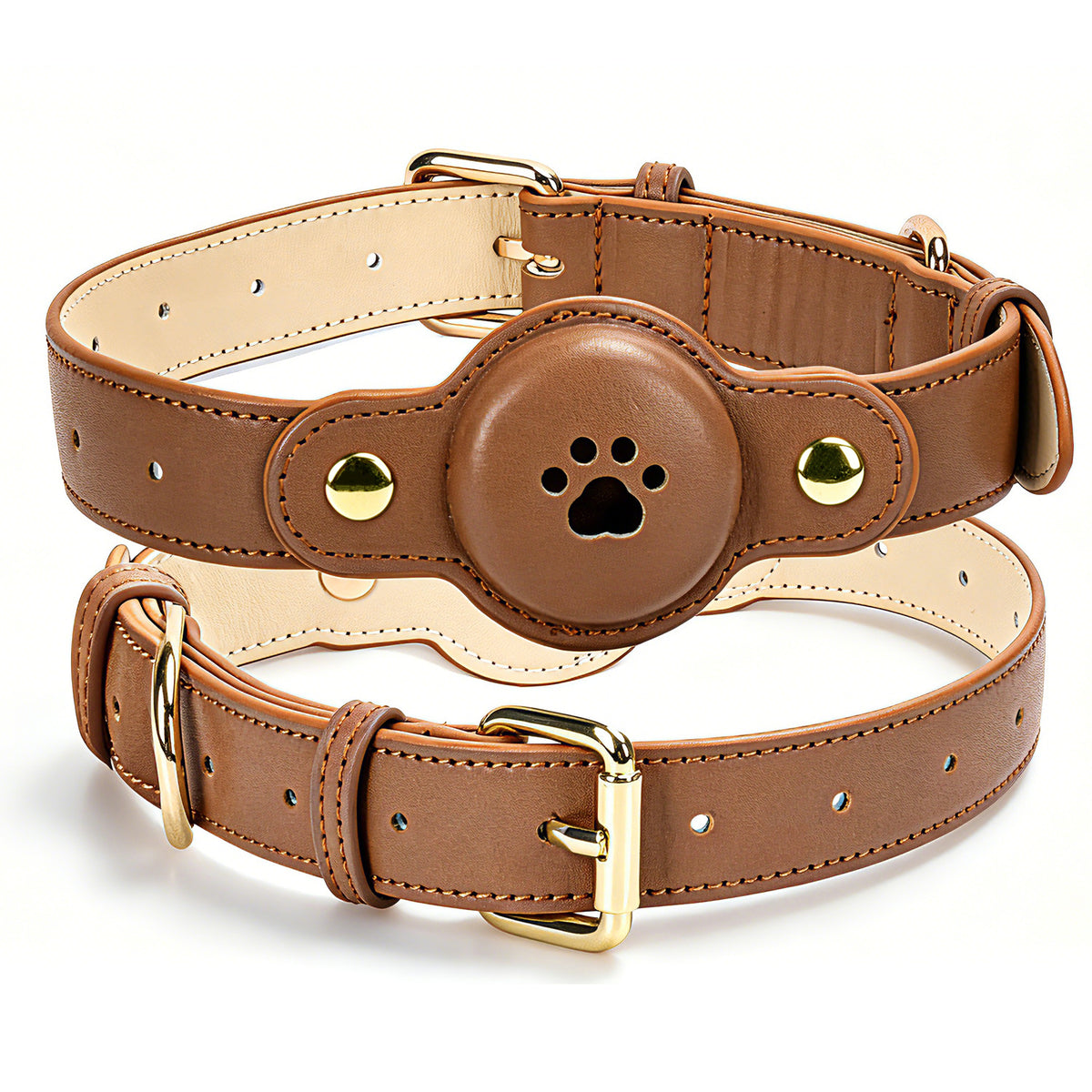 PU Leather AirTag Dog Collar